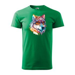 Tričko s potiskem Wolf paint 2 - zelené XL