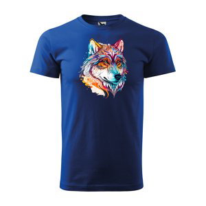 Tričko s potiskem Wolf paint 2 - modré L