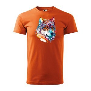 Tričko s potiskem Wolf paint 2 - oranžové M