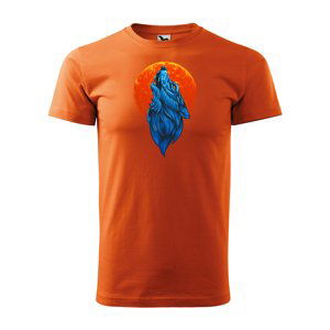 Tričko s potiskem Bloodmoon Wolf - oranžové 2XL