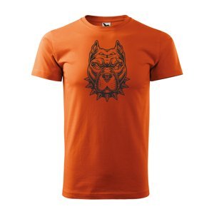 Tričko s potiskem Pitbull Black - oranžové XL