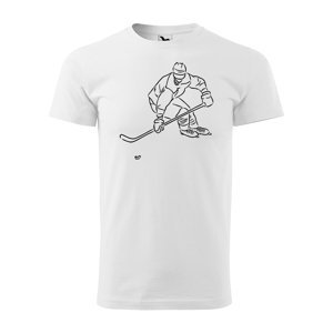 Tričko s potiskem Hokejista 1 - bílé XL