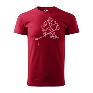 Tričko s potiskem Hokejista 1 - červené XL