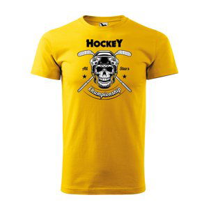Tričko s potiskem All stars hockey championship - žluté 5XL