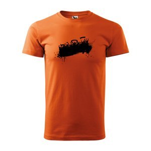 Tričko s potiskem Fanoušci - oranžové M