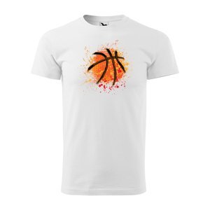 Tričko s potiskem Basketball paint - bílé XL