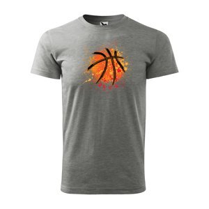Tričko s potiskem Basketball paint - šedé 2XL