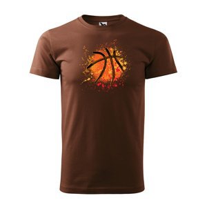 Tričko s potiskem Basketball paint - hnědé L