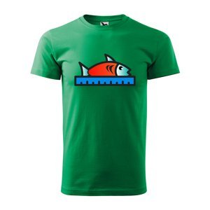 Tričko s potiskem Ryba s metrem - zelené 2XL