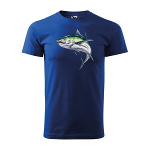 Tričko s potiskem Ryba 1 - modré L