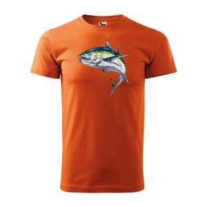 Tričko s potiskem Ryba 1 - oranžové L
