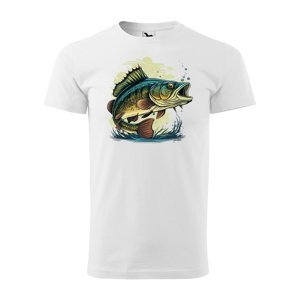 Tričko s potiskem Ryba 2 - bílé XL