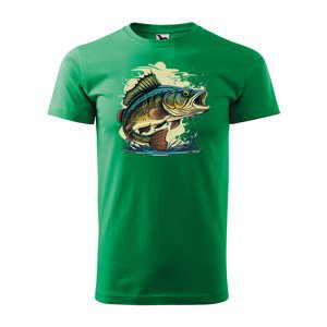Tričko s potiskem Ryba 2 - zelené 4XL