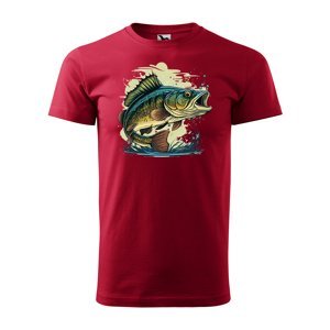 Tričko s potiskem Ryba 2 - červené L