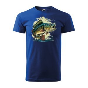 Tričko s potiskem Ryba 2 - modré S