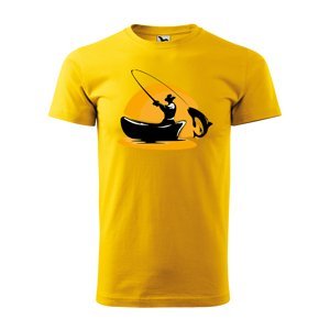 Tričko s potiskem Rybář 1 - žluté 2XL