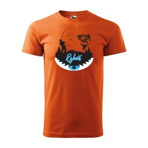 Tričko s potiskem Rybář 2 - oranžové M
