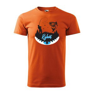 Tričko s potiskem Rybář 2 - oranžové L