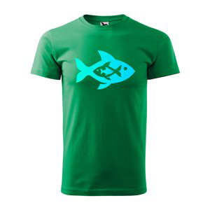 Tričko s potiskem Fish blue - zelené S
