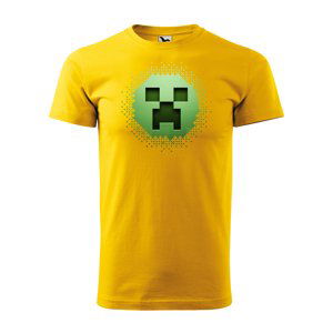 Tričko s potiskem Blocks Face - žluté 4XL