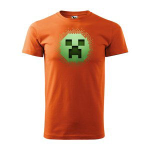Tričko s potiskem Blocks Face - oranžové 5XL