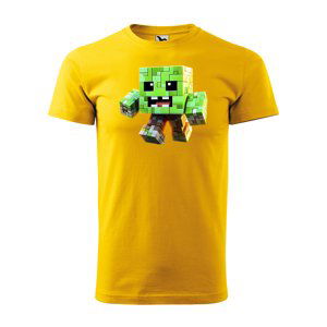 Tričko s potiskem Blocks Mob - žluté 5XL