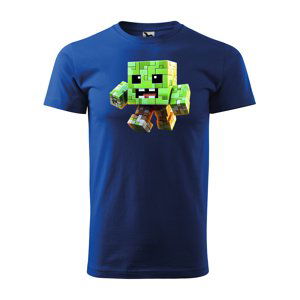 Tričko s potiskem Blocks Mob - modré 5XL