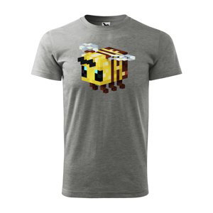 Tričko s potiskem Blocks Bee - šedé M