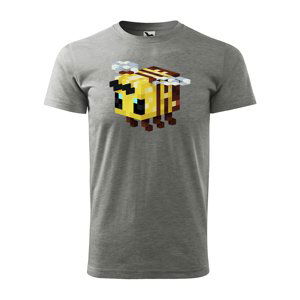 Tričko s potiskem Blocks Bee - šedé 3XL