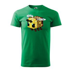 Tričko s potiskem Blocks Bee - zelené M