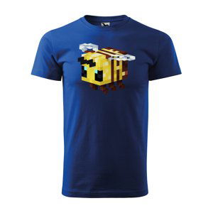 Tričko s potiskem Blocks Bee - modré M