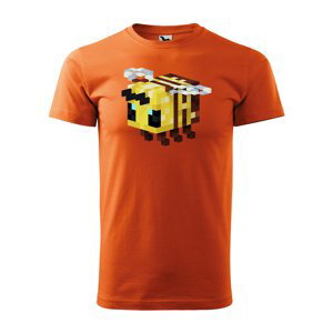 Tričko s potiskem Blocks Bee - oranžové 5XL