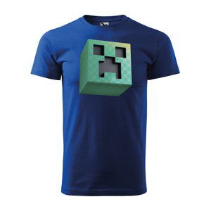 Tričko s potiskem Blocks Creeper - modré M