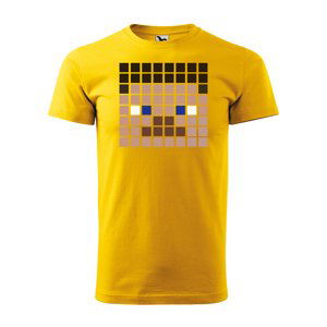 Tričko s potiskem Blocks Steve - žluté L