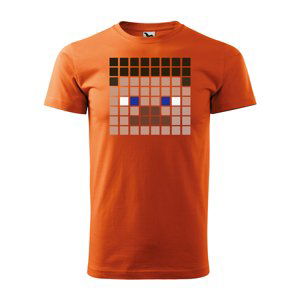 Tričko s potiskem Blocks Steve - oranžové S