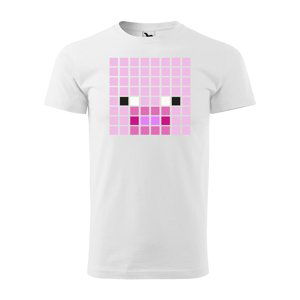 Tričko s potiskem Blocks Pig - bílé XL