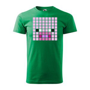Tričko s potiskem Blocks Pig - zelené 3XL
