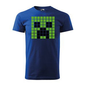 Tričko s potiskem Blocks Creeper Green - modré S