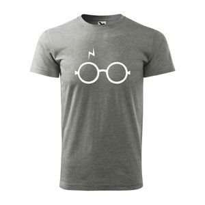 Tričko s potiskem Brýle a jizva - šedé 3XL
