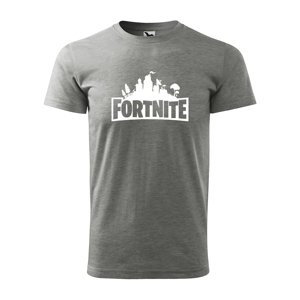 Tričko s potiskem Fortnite Pevnost - šedé XL