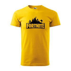 Tričko s potiskem Fortnite Pevnost - žluté 3XL