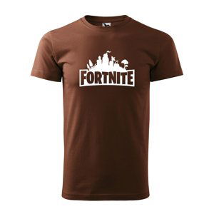 Tričko s potiskem Fortnite Pevnost - hnědé 3XL