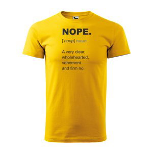 Tričko s potiskem NOPE - žluté S