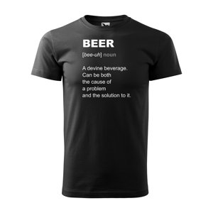 Tričko s potiskem Beer - černé 5XL