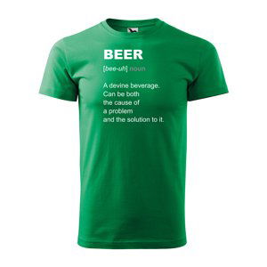 Tričko s potiskem Beer - zelené XL