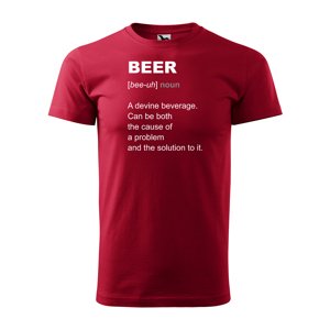 Tričko s potiskem Beer - červené 4XL