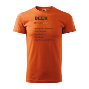 Tričko s potiskem Beer - oranžové 3XL