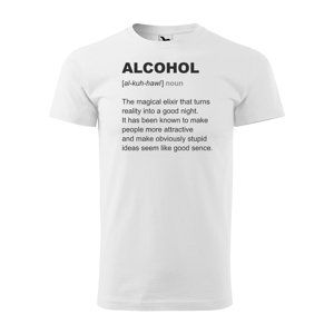 Tričko s potiskem Alcohol - bílé 5XL