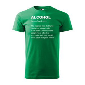 Tričko s potiskem Alcohol - zelené S