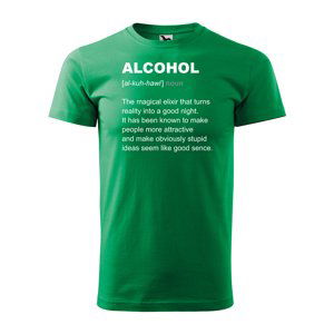 Tričko s potiskem Alcohol - zelené L